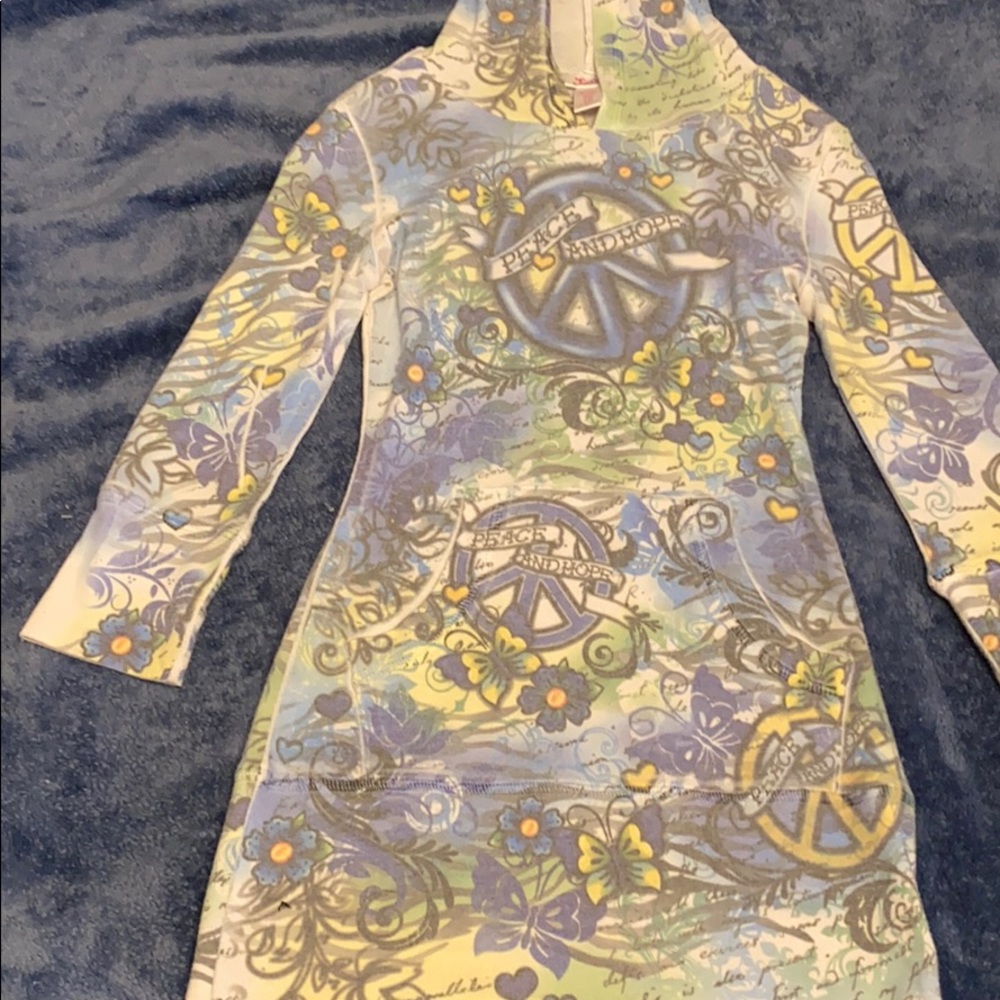 Justice peace hooded shirt